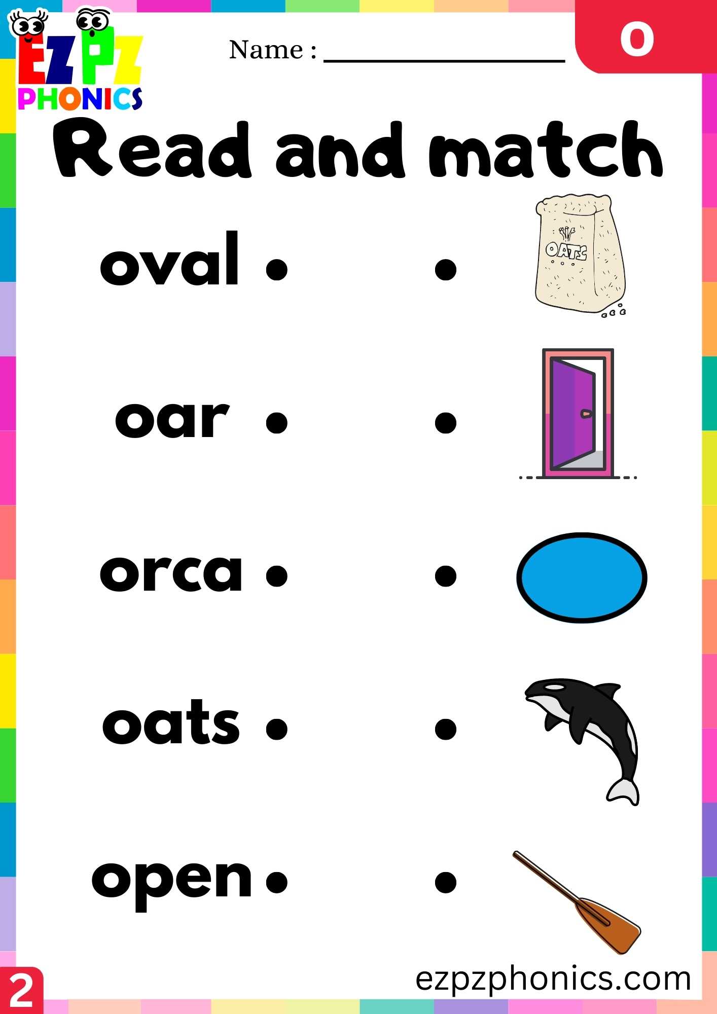 Group2 Letter O Read And Match Beginning Sounds Worksheet